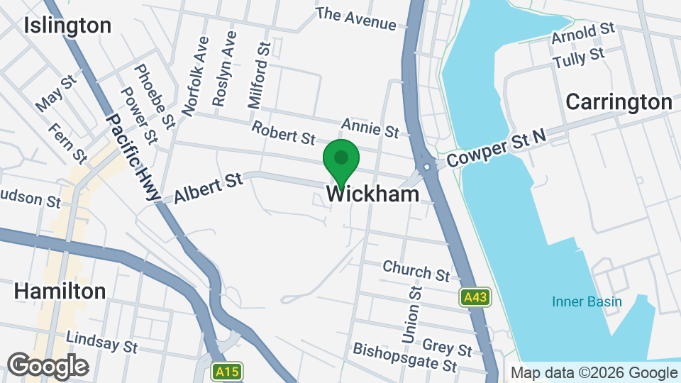 Map of Newcastle Wing Chun Kung Fu