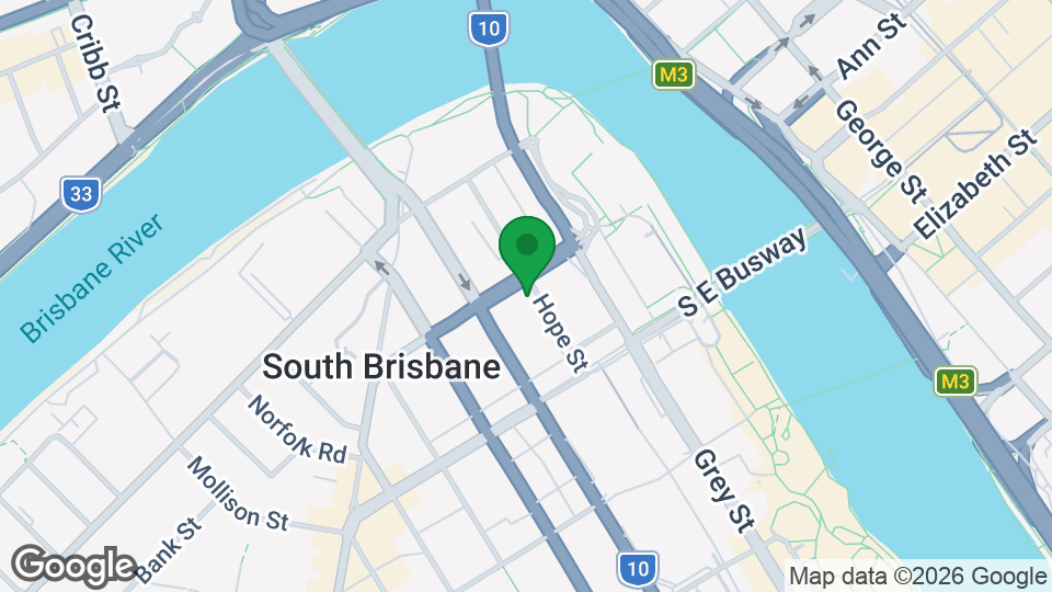 Map of UBX South Brisbane (South Bank)