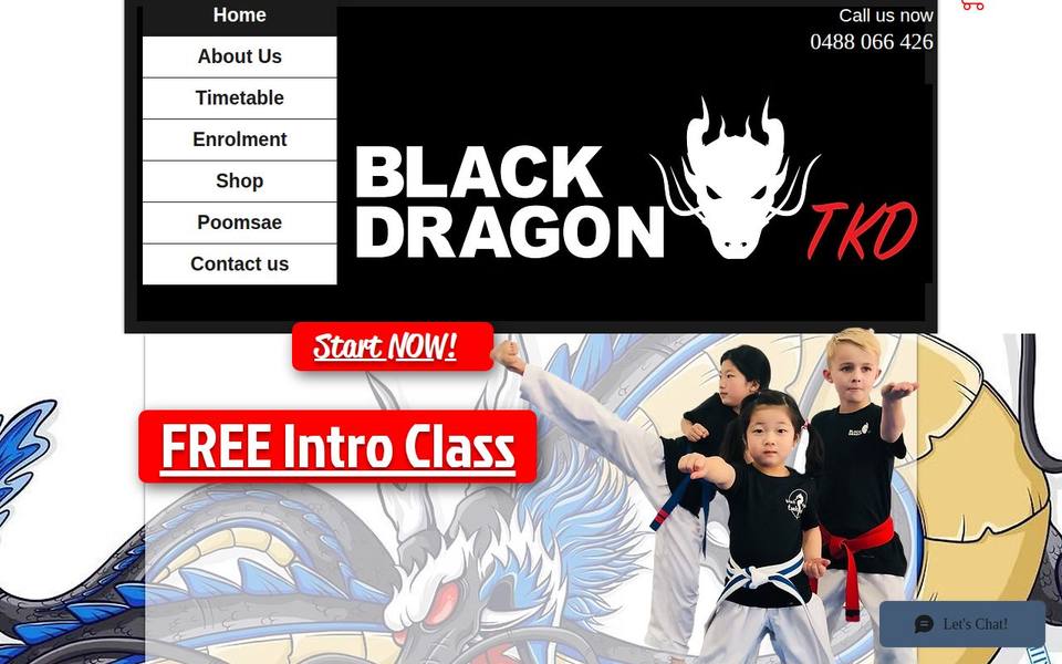 Black Dragon Taekwondo Fitness website