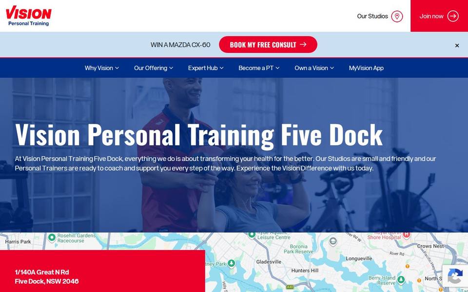 Vision Personal Training Five Dock website