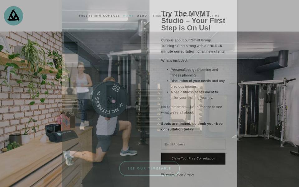 The MVMT Studio website