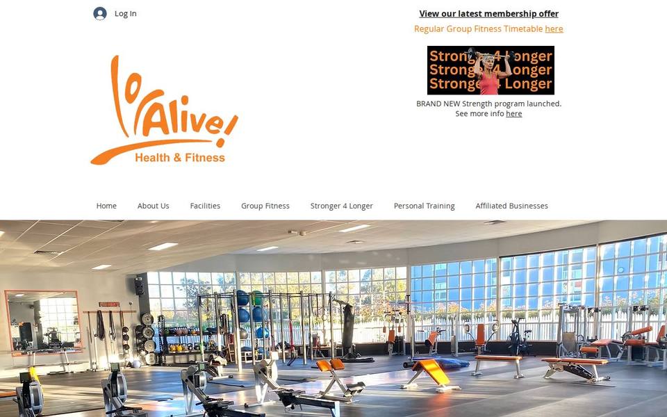 Alive Health Club Narrabundah website