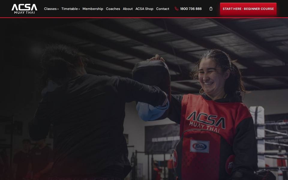 Australian Combat Sports Academy website
