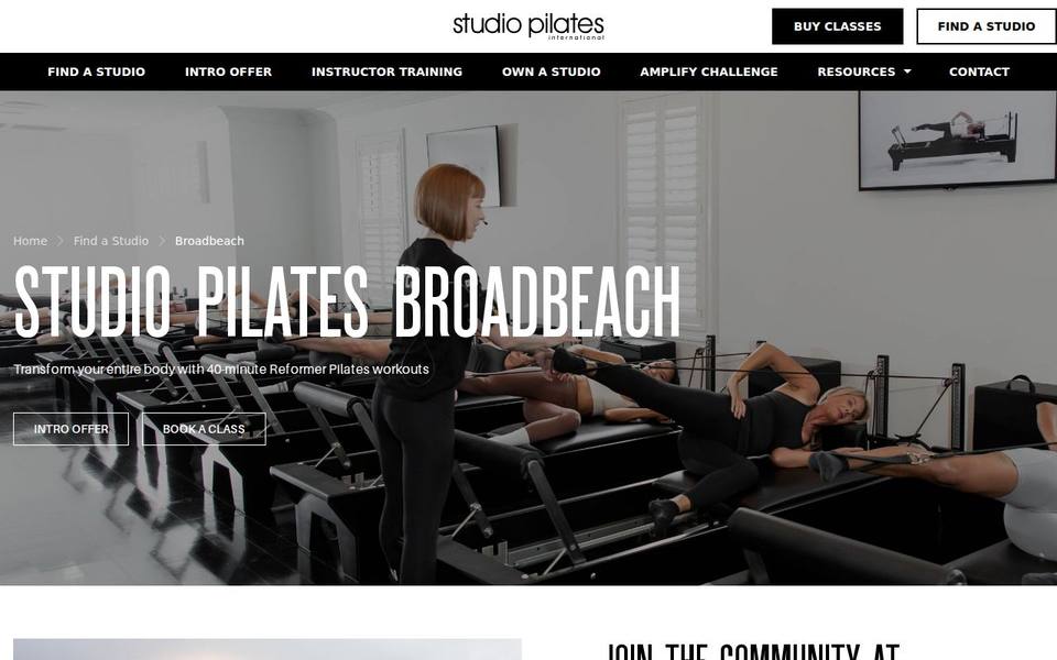 Studio Pilates International website