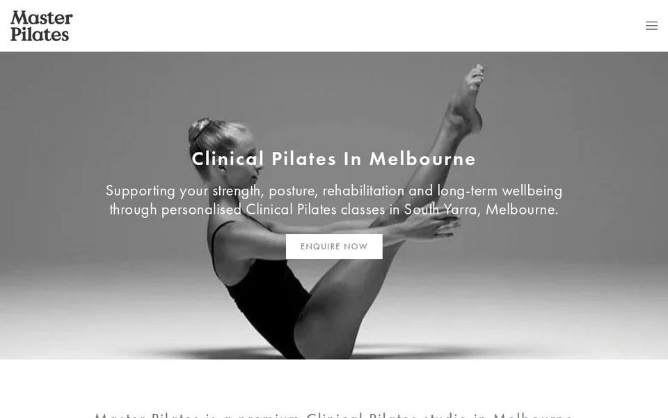 Master Pilates South Yarra website