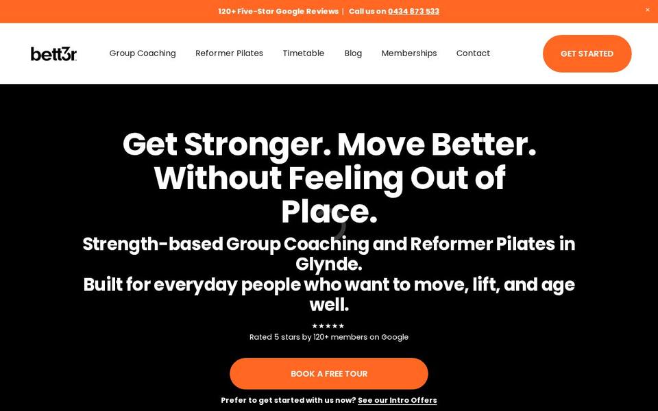 Better Gym - Adelaide website