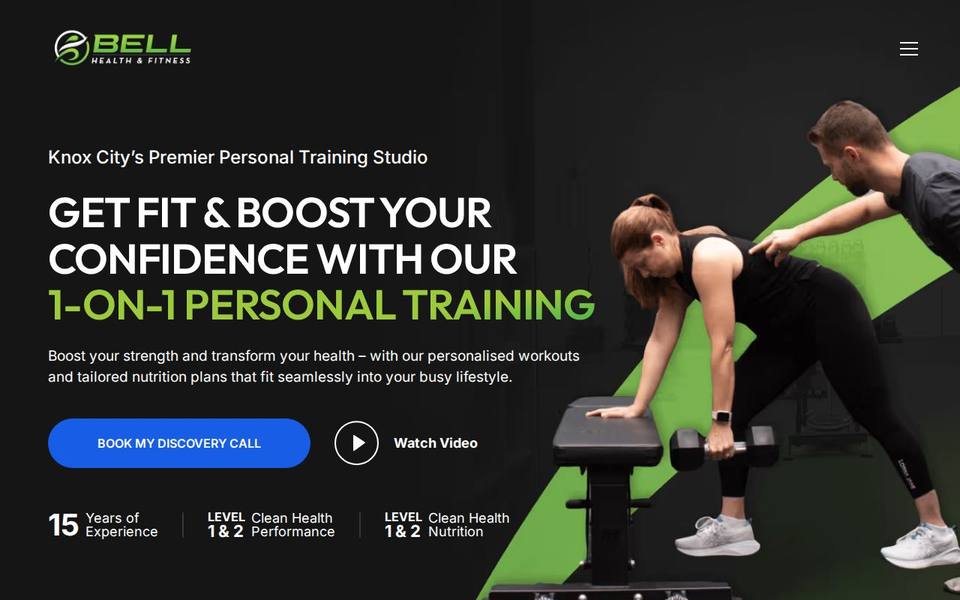 Bell Health and Fitness website