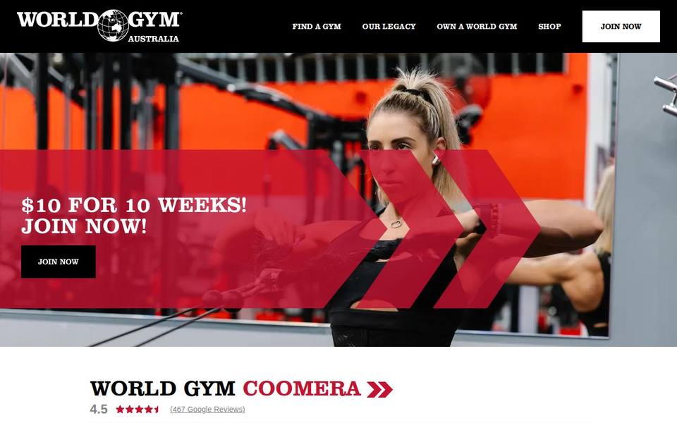 World Gym Coomera website