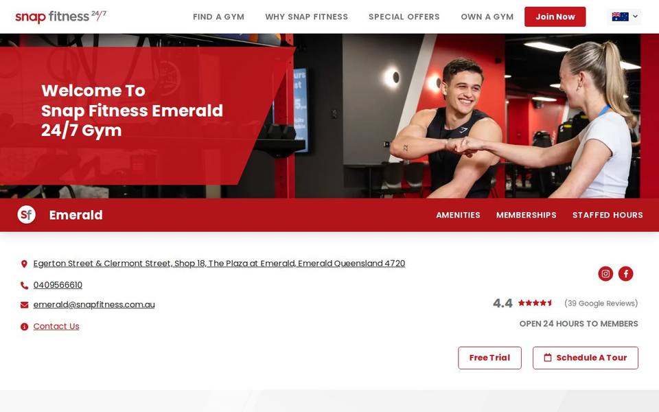 Snap Fitness Emerald website