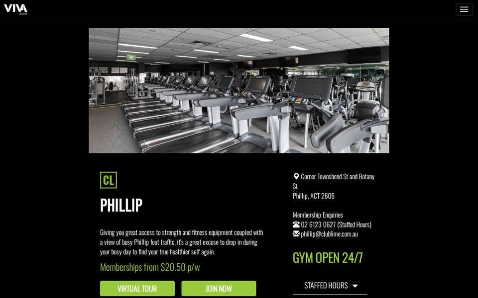 Club Lime Phillip website
