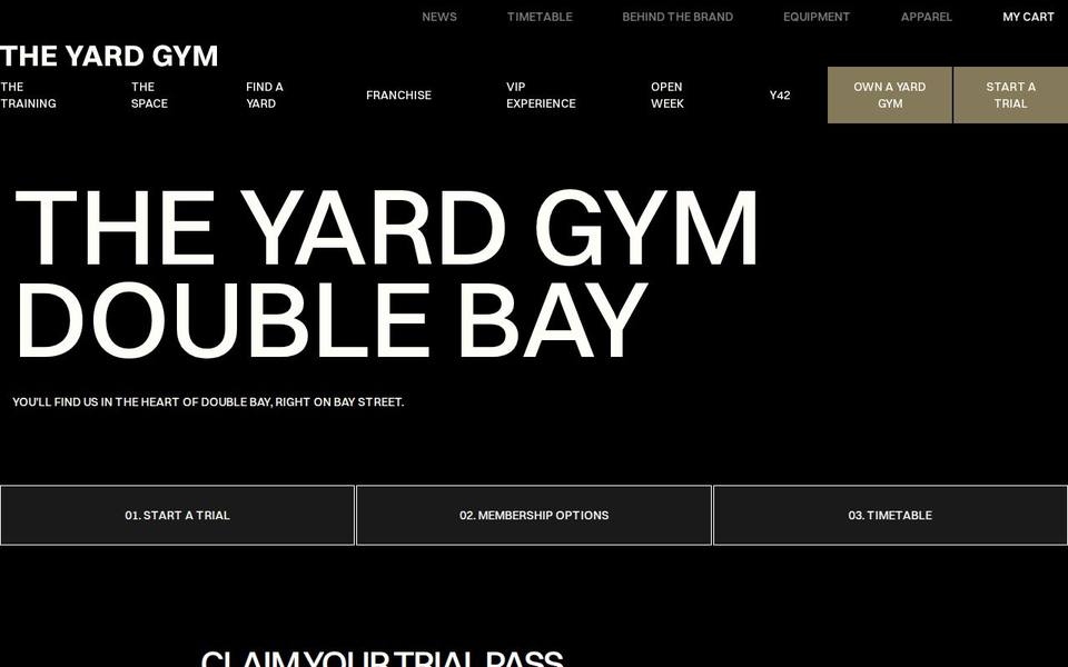 The Yard Gym website