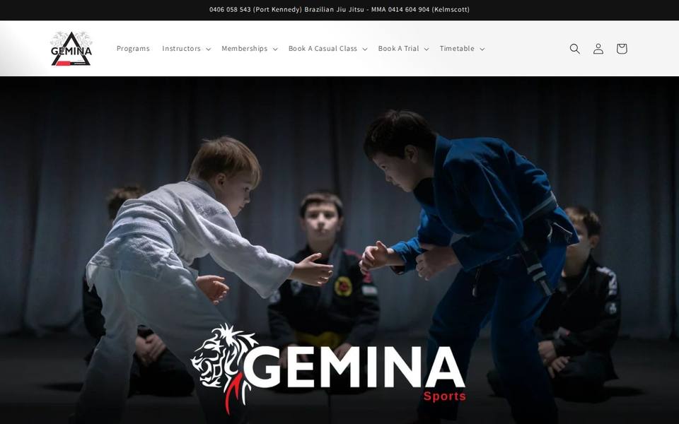 Gemina Sports Martial Arts (BJJ) website