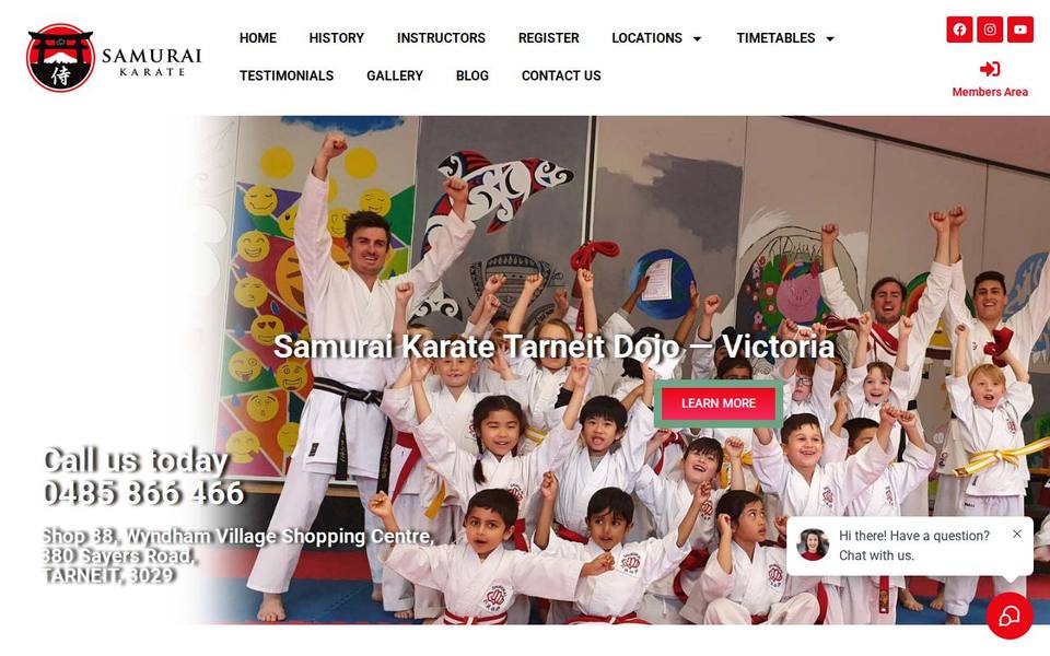 Samurai Karate Tarneit website