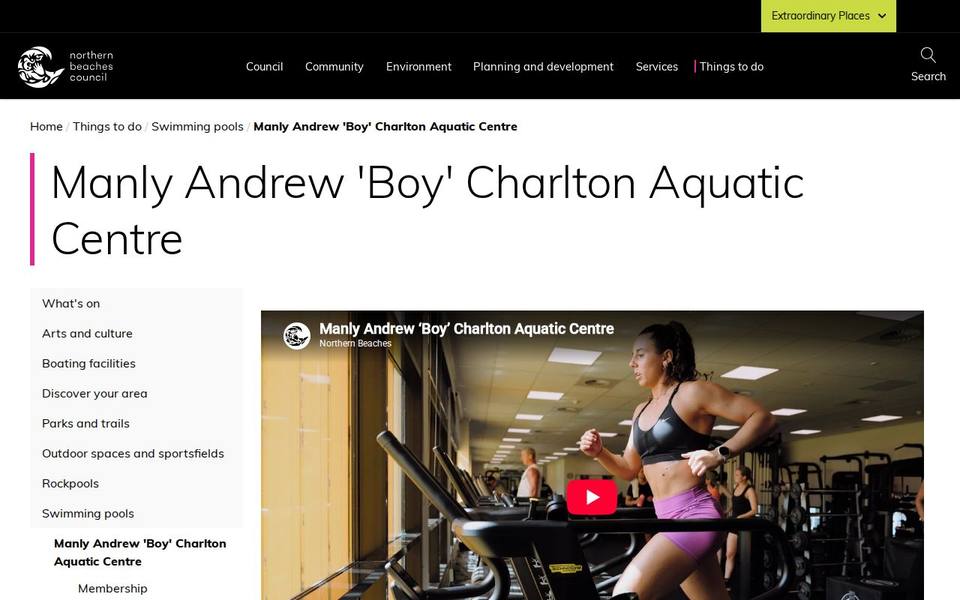 Manly Aquatic Centre website