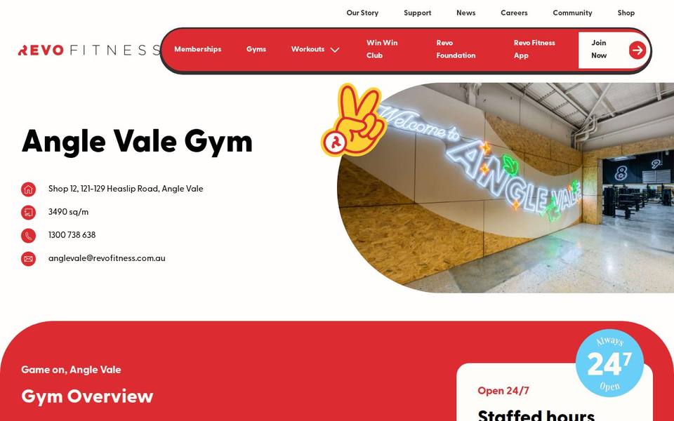 Revo Fitness Angle Vale website