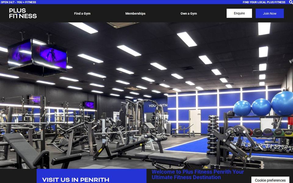 Plus Fitness Penrith website