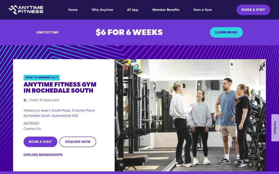 Anytime Fitness Rochedale South website