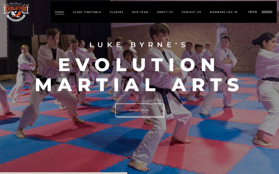 Evolution Martial Arts website