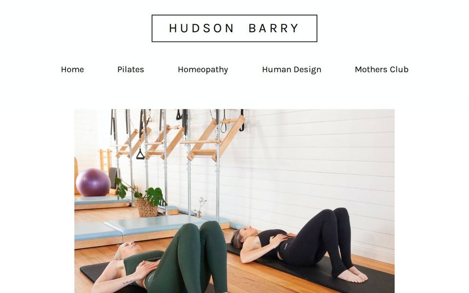 hudson barry pilates & wellness studio website