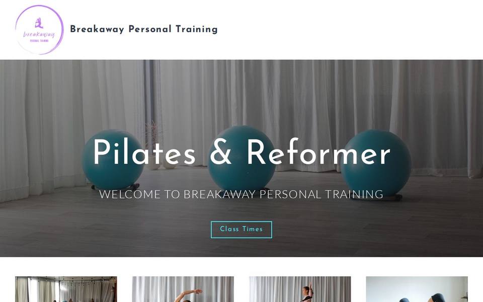 Breakaway Personal Training and Pilates website