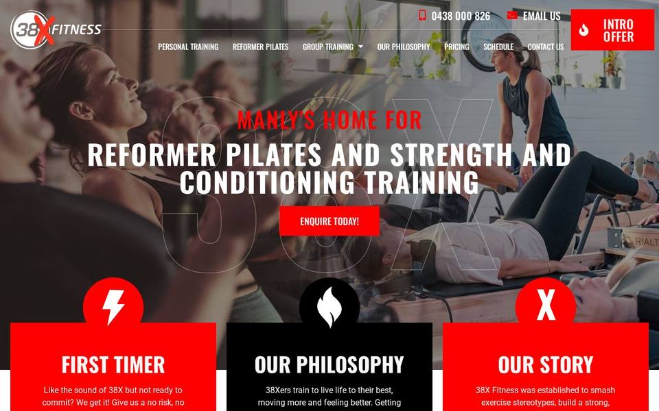 38X Fitness website