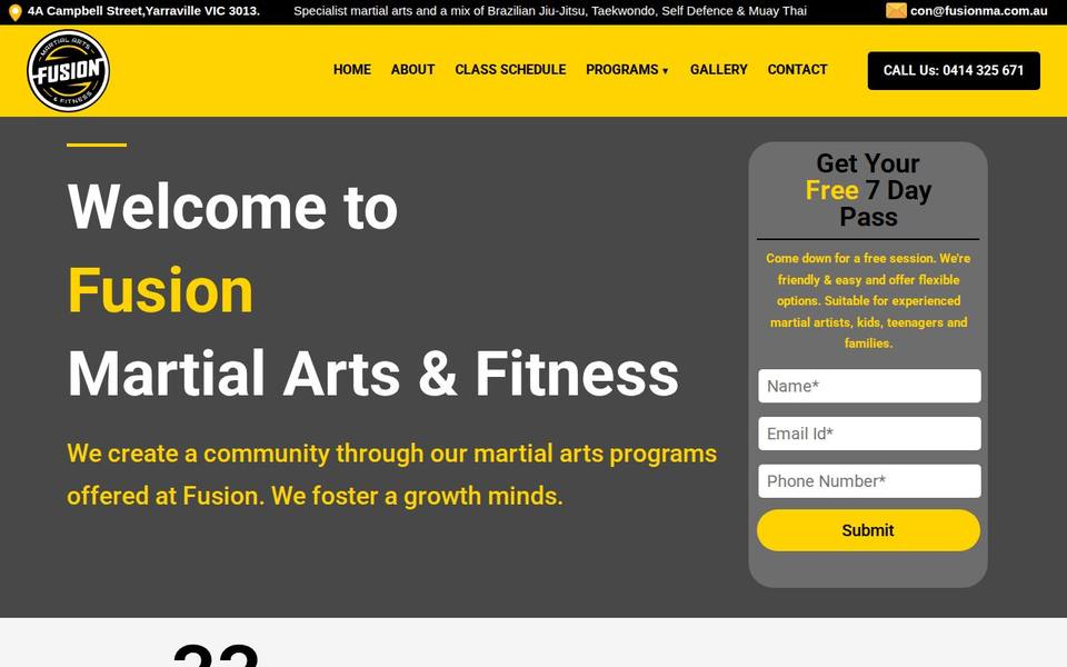 Fusion Martial Arts website