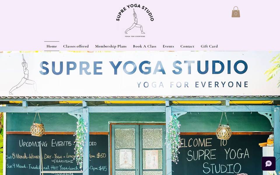 Supre Yoga Studio website