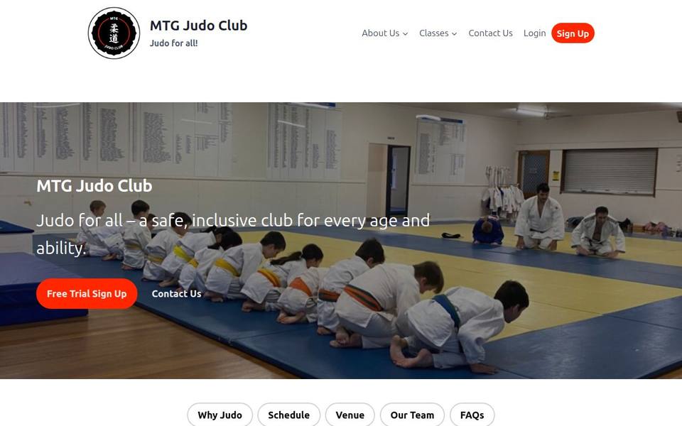 MTG Judo Club website