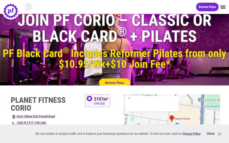 Planet Fitness Corio website