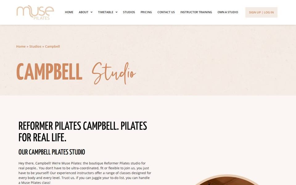 Muse Pilates Campbell website