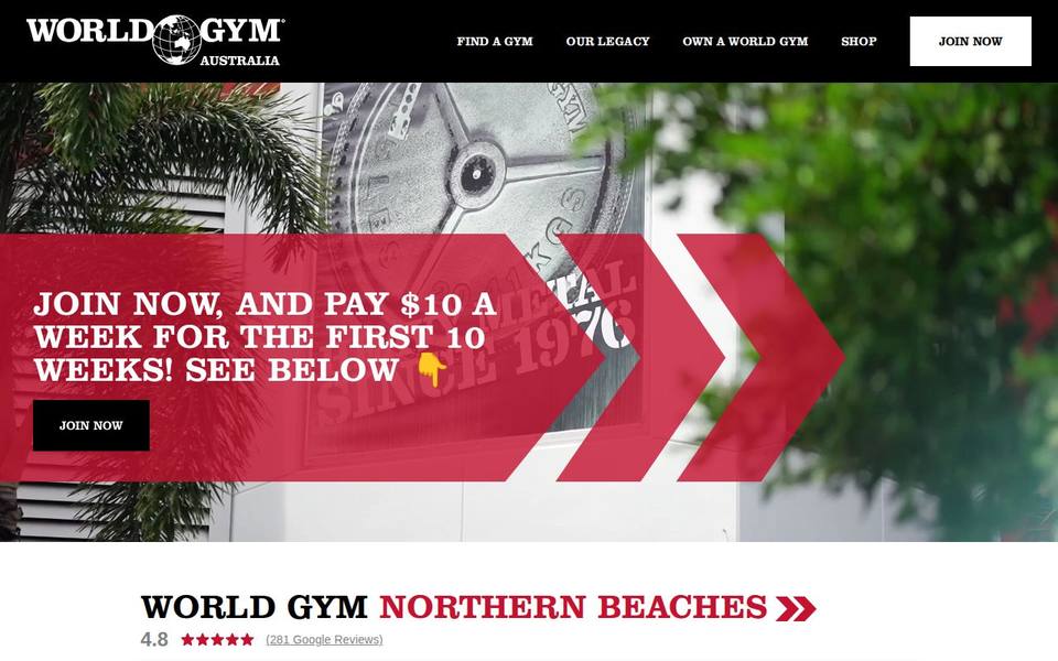 World Gym Northern Beaches 24/7 website