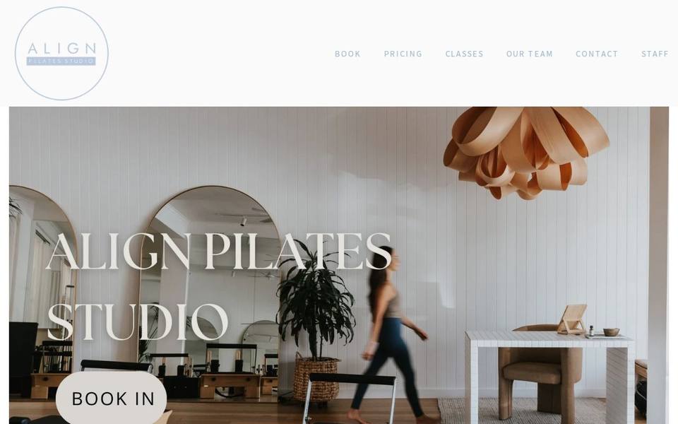 Align Pilates Studio website