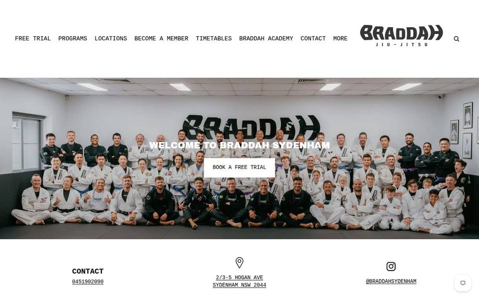 Braddah Jiu Jitsu Artarmon Sydenham website