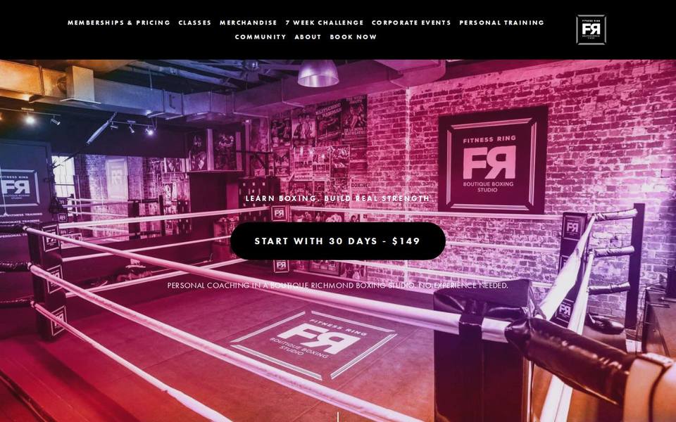 Fitness Ring website