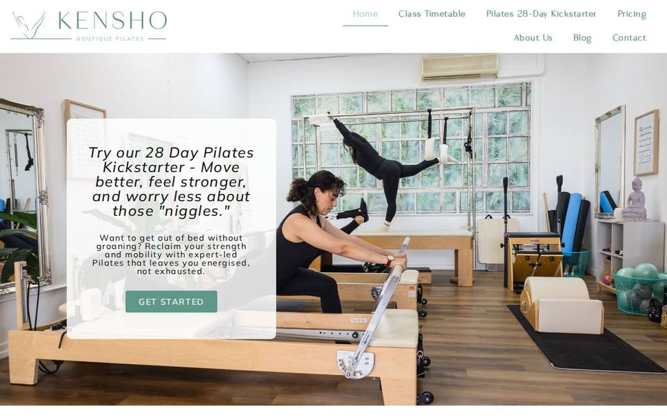 Kensho Boutique Pilates website