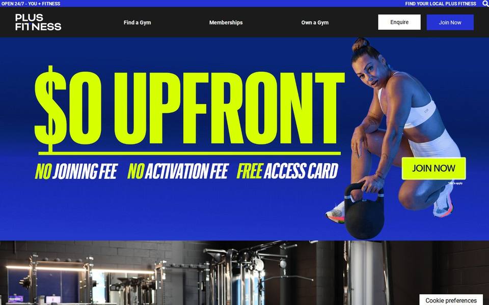 Plus Fitness Marketown website