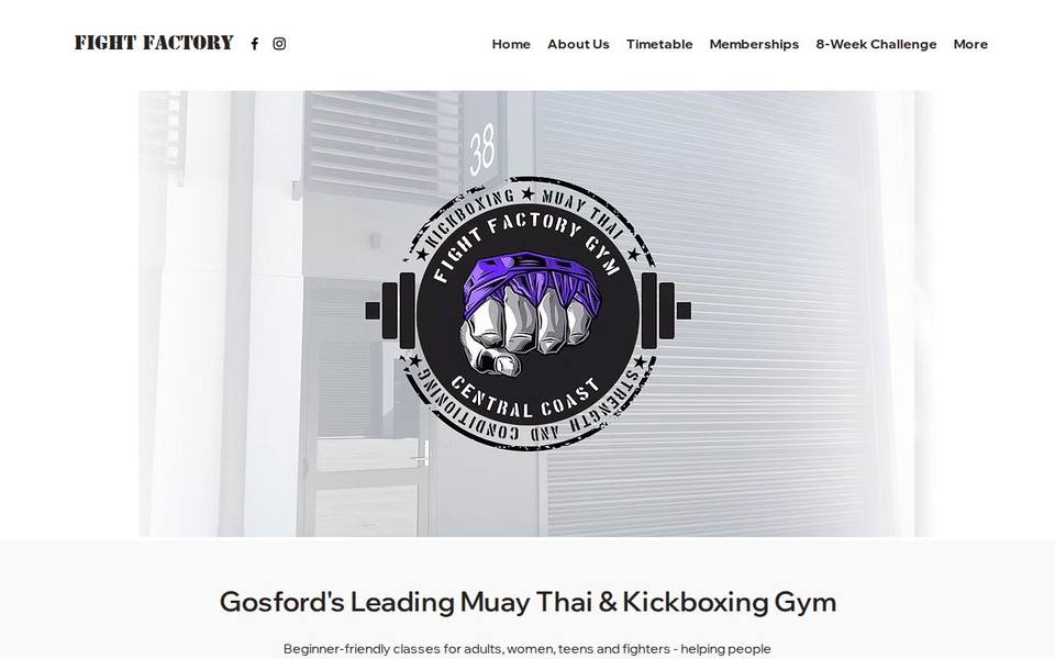 Fight Factory Gosford website