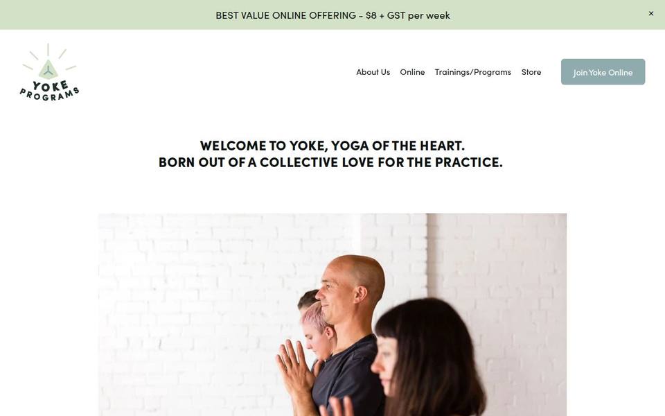 Yoke Yoga website