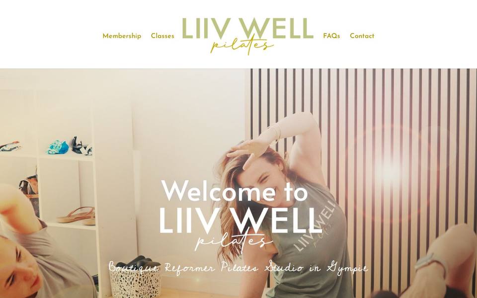 Liiv Well Pilates website