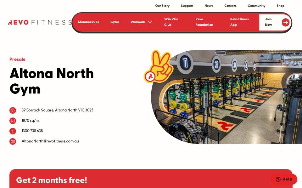 Revo Fitness Altona North website