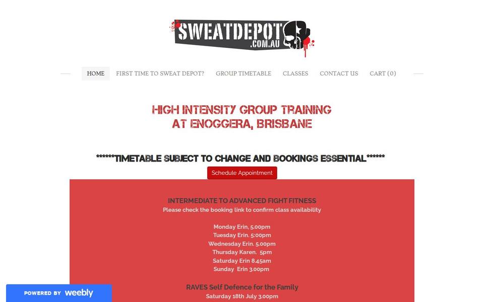 Sweat Depot website