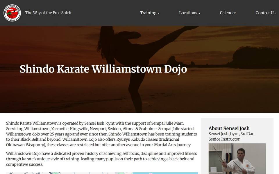 Shindo Karate Williamstown website