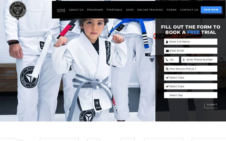 SJJA Jiu Jitsu Academy Hurstville website