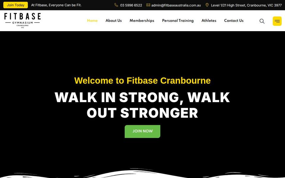 Fitbase 24/7 Gym website