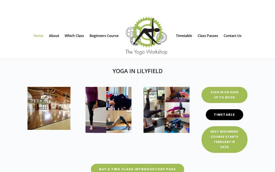 The Yoga Workshop website