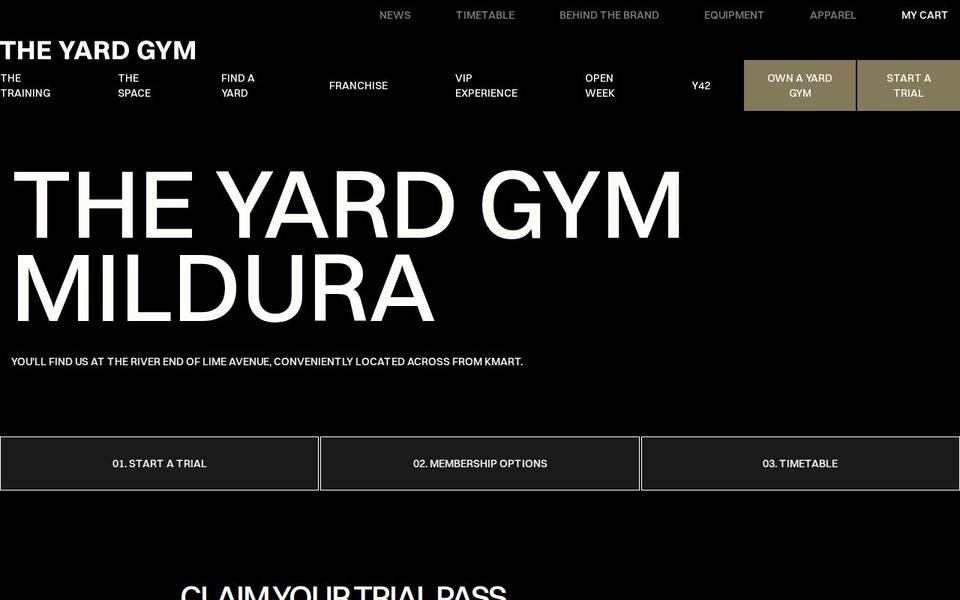The Yard Gym Mildura website