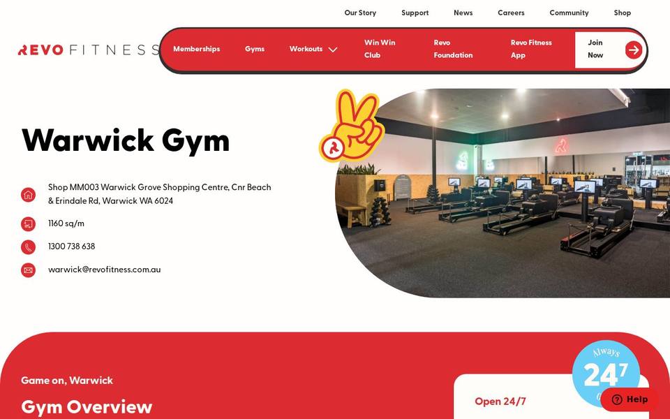 Revo Fitness Warwick website