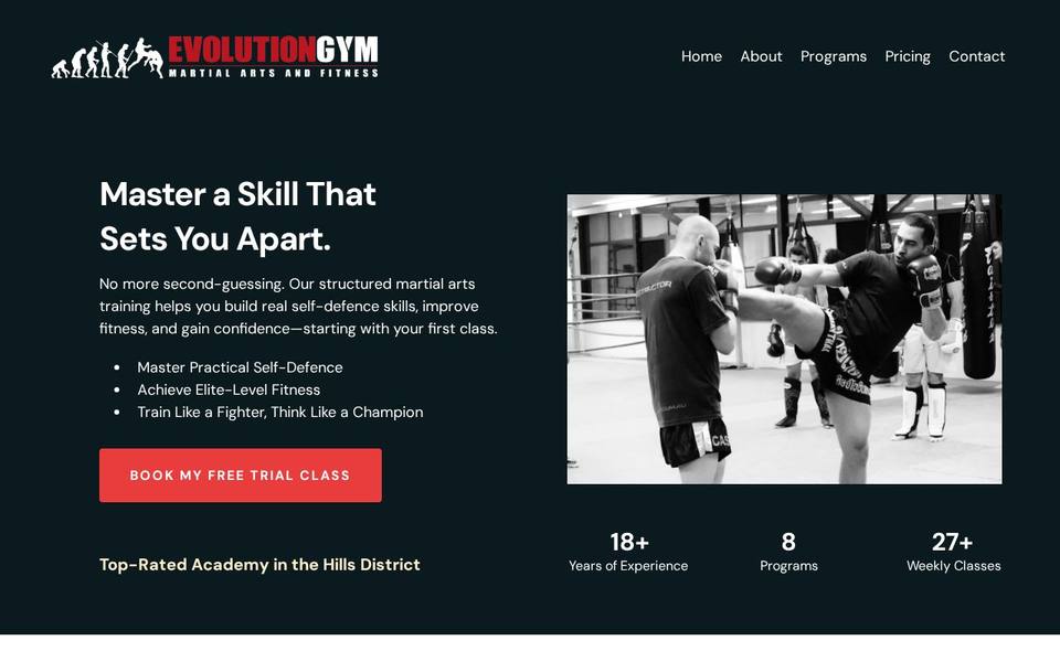 Evolution Gym website