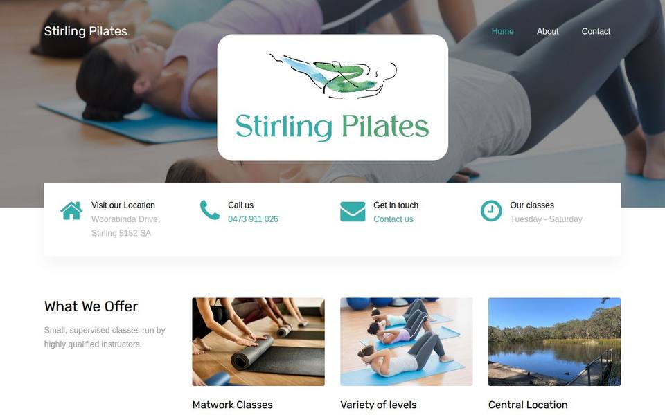Stirling Pilates website