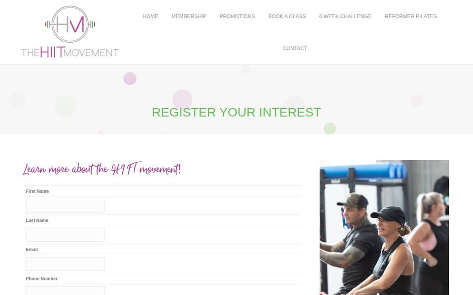 The HIIT Movement website